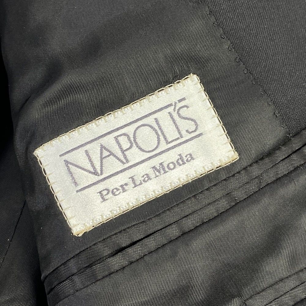 Canali Mens Wool Solid Black Three Button Long Sl… - image 5